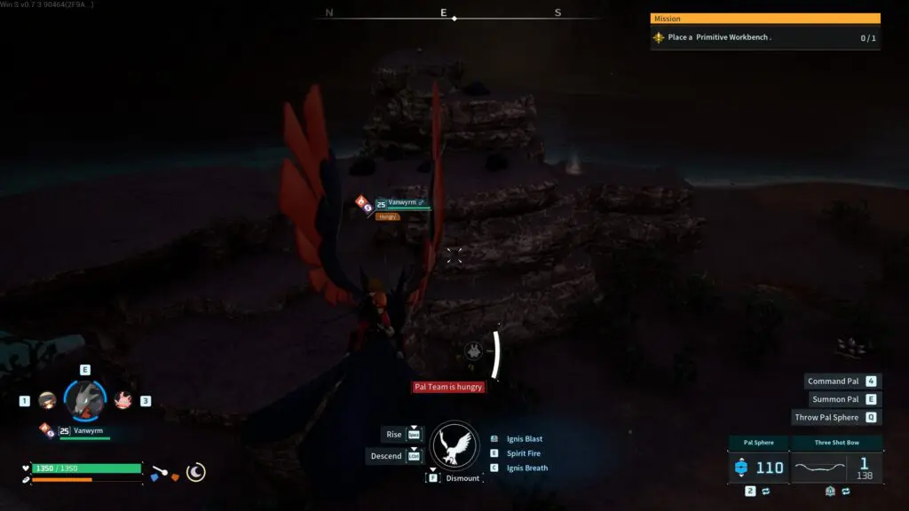 Player flying figuring out where to find coal in Palworld.