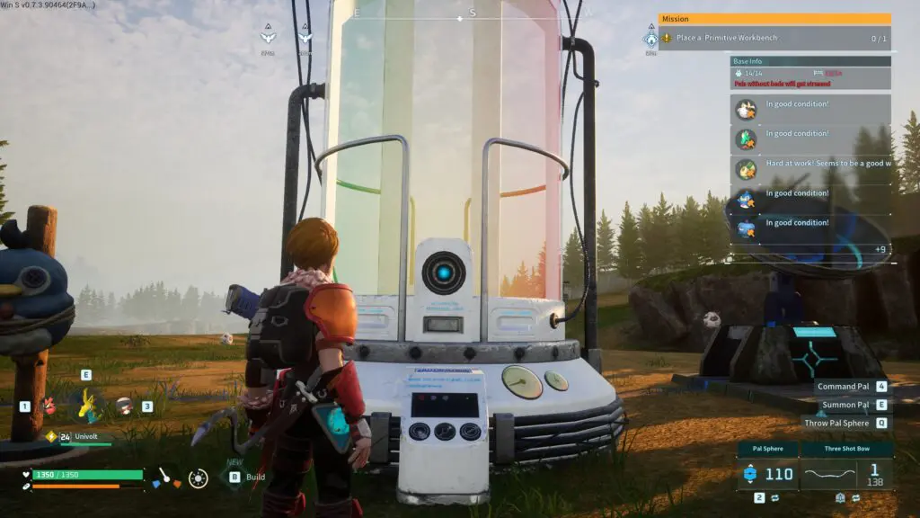 Player standing in front of a condenser in Palworld.