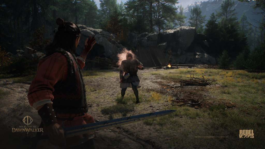 Player using Witchcraft as a human in The Blood of Dawnwalker.
