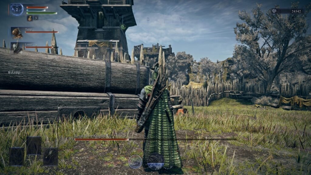Ironeye standing in front of a camp in Elden Ring Nightreign