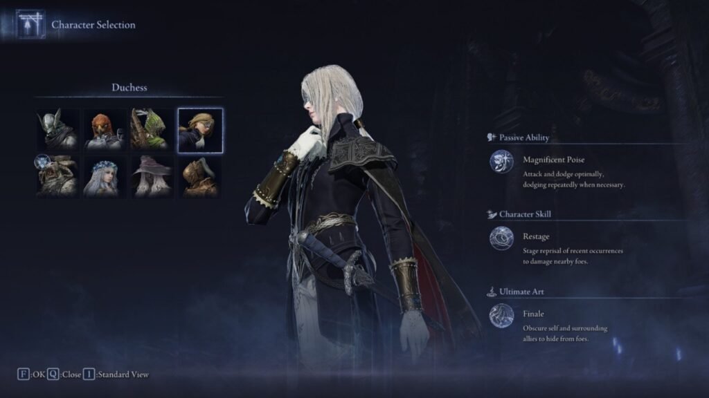 The Duchess playable class from Elden Ring Nightreign