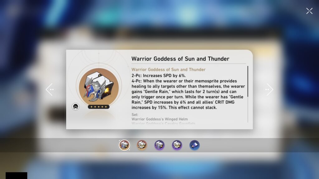 Warrior Goddess of Sun and Thunder showcase in Honkai: Star Rail.