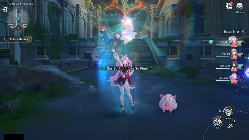 Hyacine using her healing ability in Honkai: Star Rail