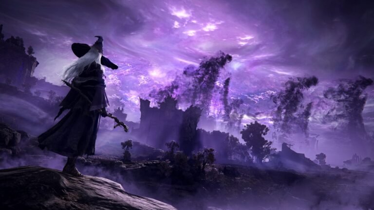 Recluse staring at giants in Elden Ring Nightreign