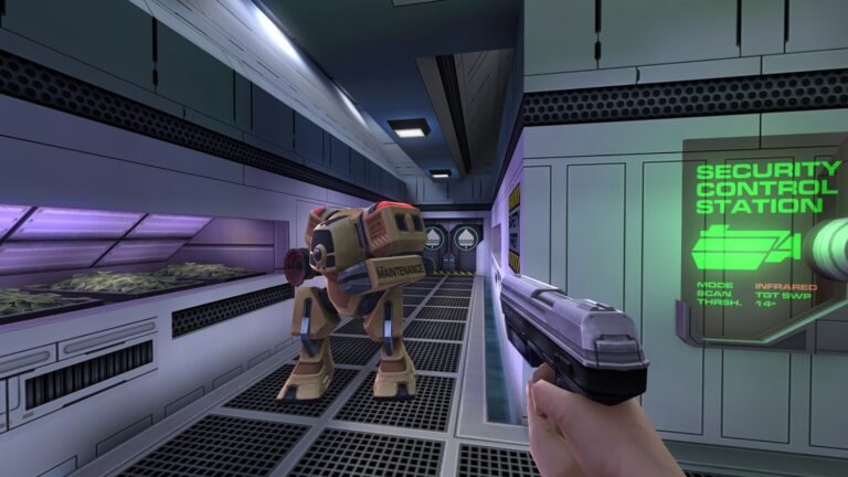 A screenshot of a Standard weapon in System Shock 2 Remastered