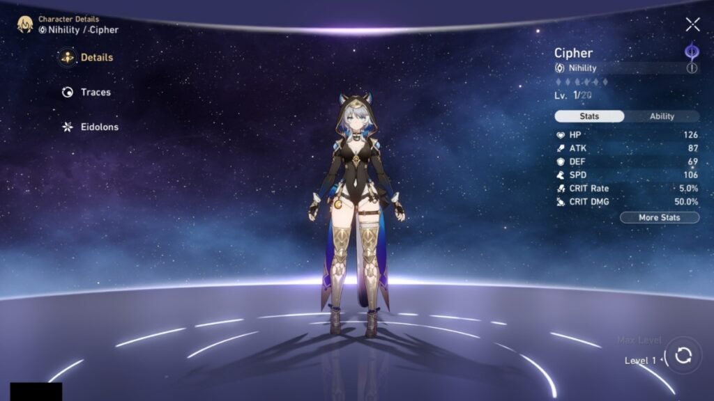 Cypher showcase in Honkai Star Rail