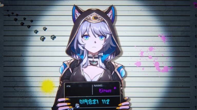 A screenshot of Cipher from her trailer in Honkai: Star Rail