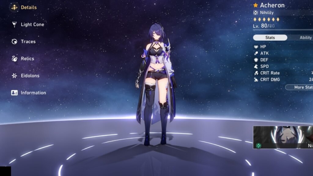 Acheron functions very well with Cipher in Honkai: Star Rail