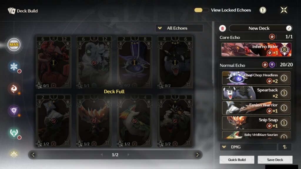 Build your deck depending on the element