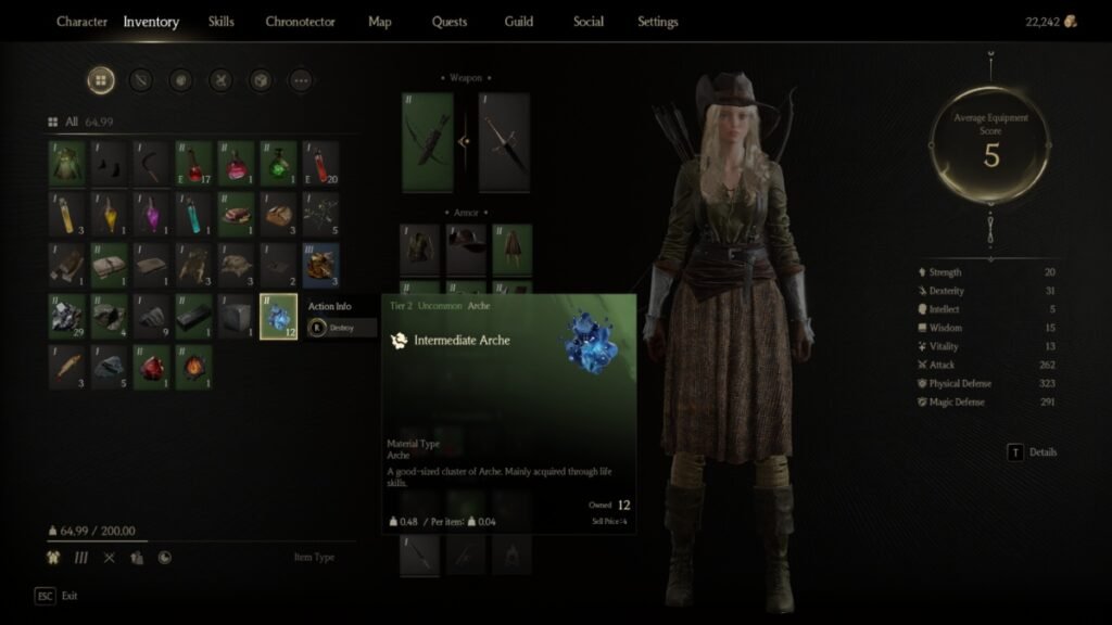 A screenshot of Intermediate Arche