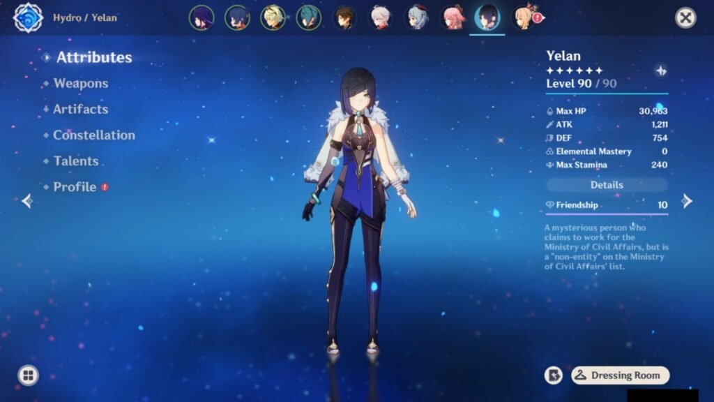 Yelan is a powerful support for Skirk's premium team.