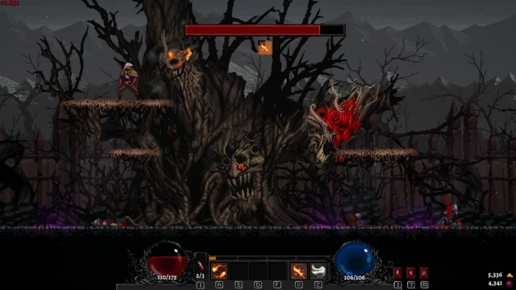 A screenshot from the boss Tree Spirit Longmore