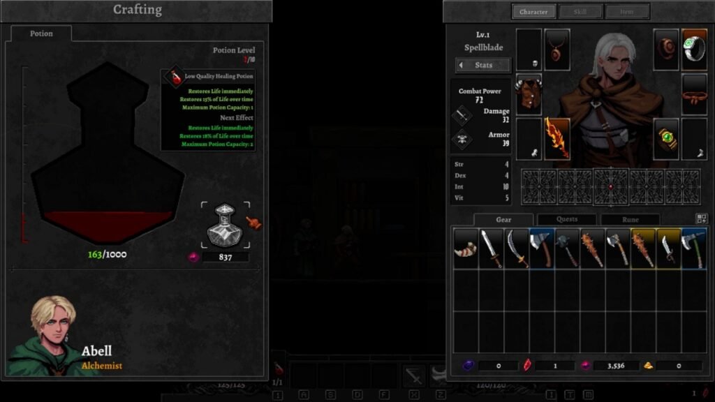 A screenshot of the Alchemist shop in Dragon Is Dead