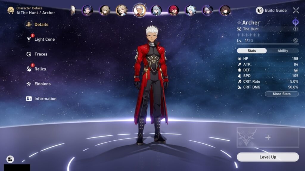 A screenshot of Archer from Honkai: Star Rail