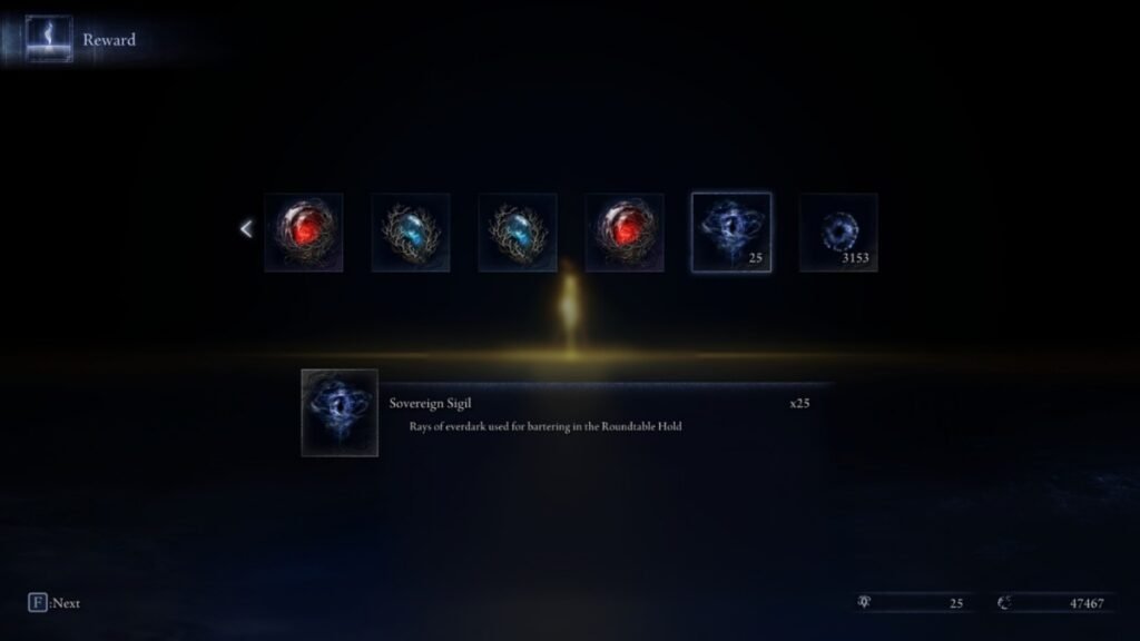 Sovereign Sigil drops in Elden Ring Nightreign