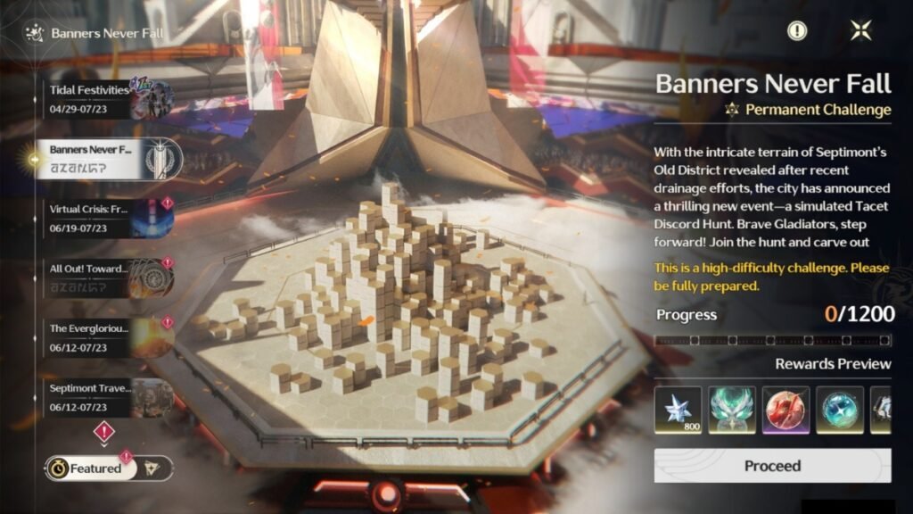 Banners will Fall main event screen in Wuthering Waves