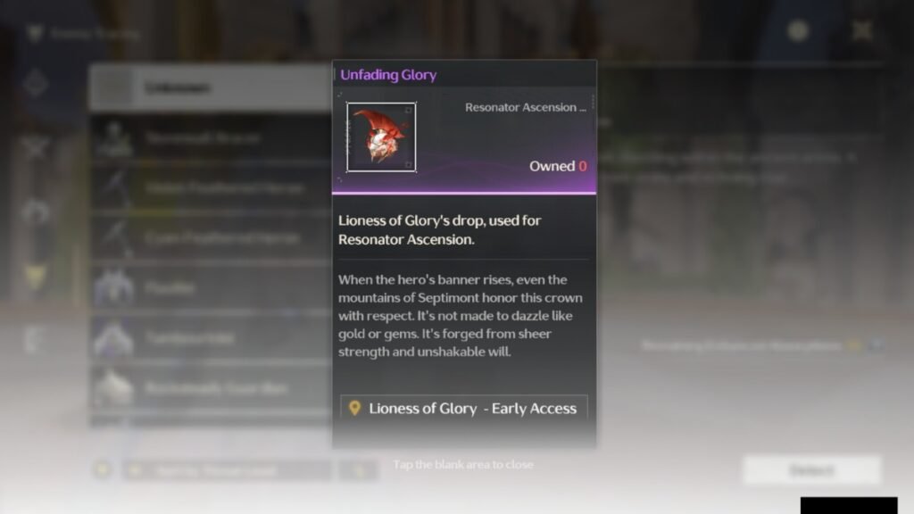 Lioness of Glory boss drop in Wuthering Waves