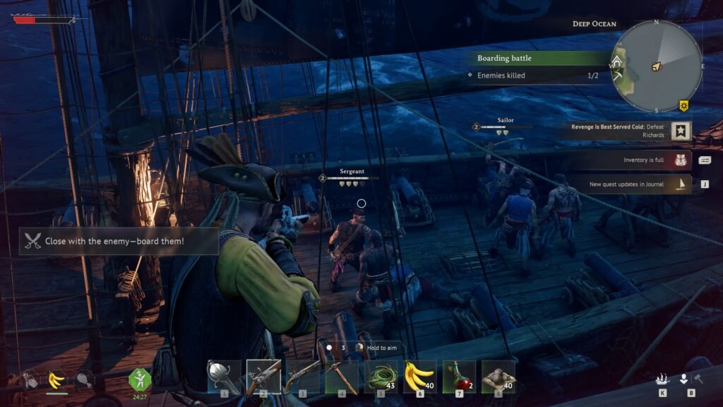 Pirates fighting on a ship in the game Windrose