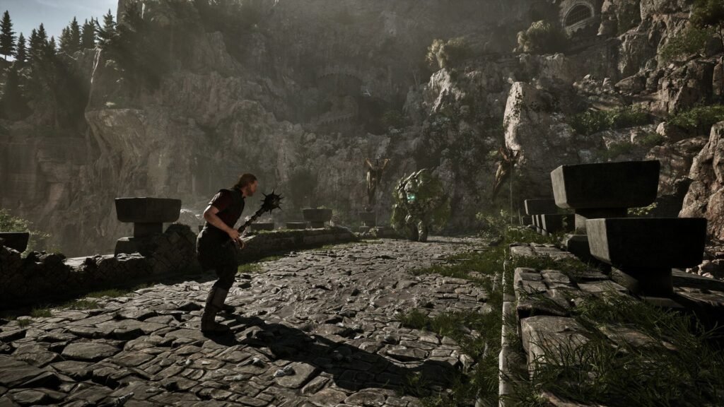 Gothic Remake fighting a golem