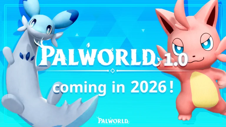 Palworld banner saying coming in 2026 with two Pals.